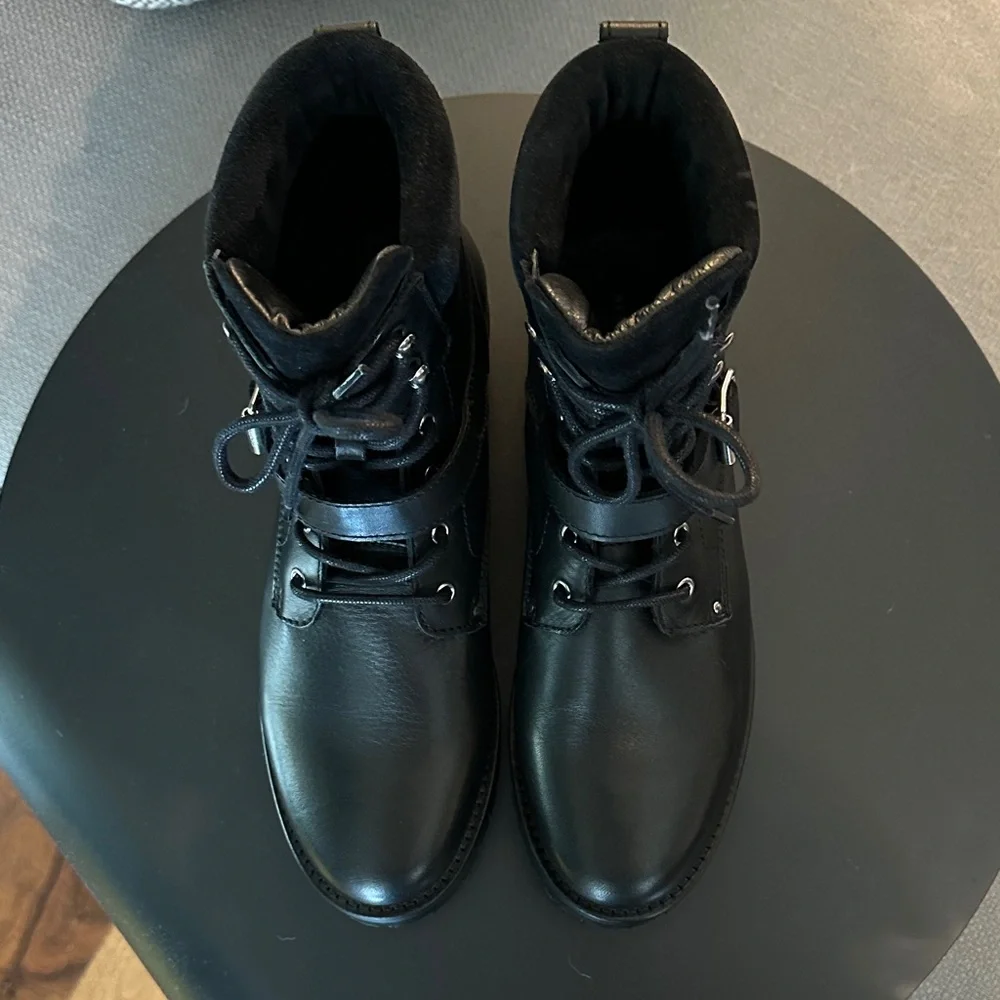 All Saints Black Combat & Moto Boots - Picture 4 of 4